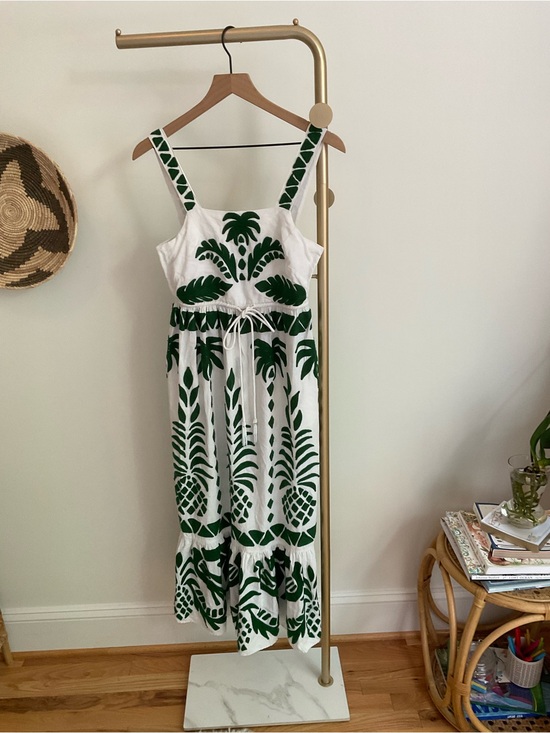 Farm Rio Sleeveless Embroidered Patchwork Midi Dress Size Small